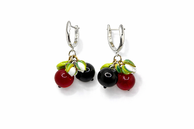 Red & Black Currant Earrings