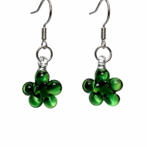 Clover Flower Earrings ～Emerald Dew