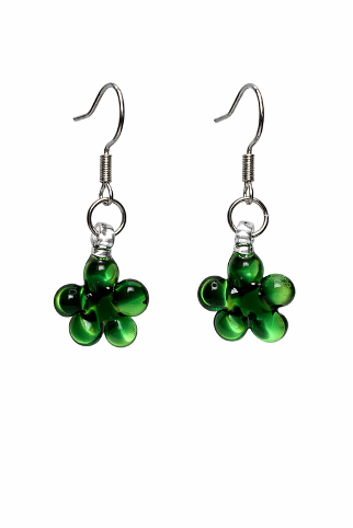 Clover Flower Earrings ～Emerald Dew