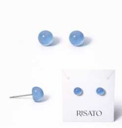 Planet Button Earring — Glacier Blue