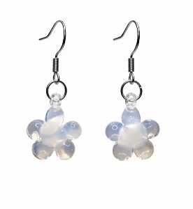 Clover Flower Earrings ～Opal Jelly