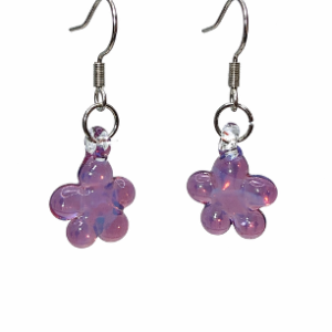 Clover Flower Earrings ～Grape Jelly