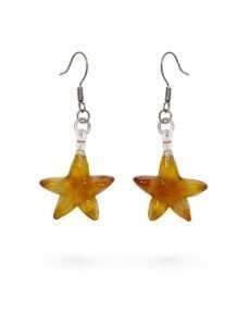 Star Earrings — Caramel Glow