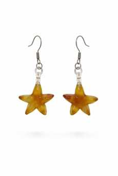 Star Earrings — Caramel Glow