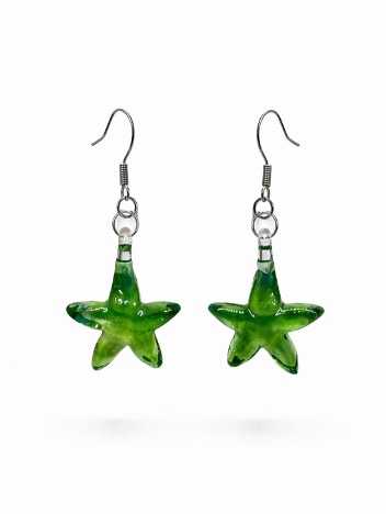 Star Earrings — Spring Moss