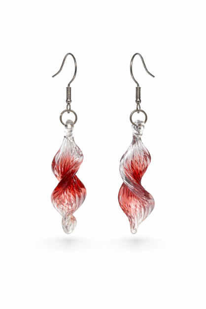Vine Earrings — Crimson Ember