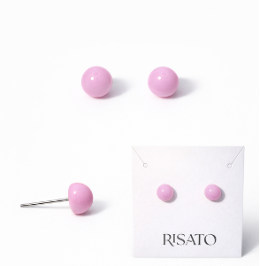 Planet Button Earring — Dreamy Pink
