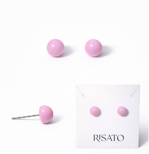Planet Button Earring — Dreamy Pink