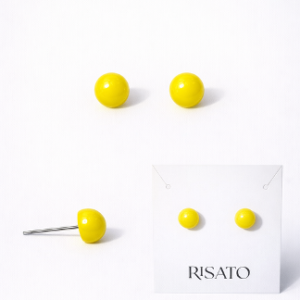 Planet Button Earrings — Lemon Pop