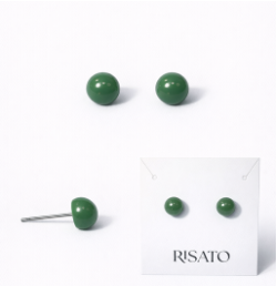 Planet Button Earring — Jade Mist