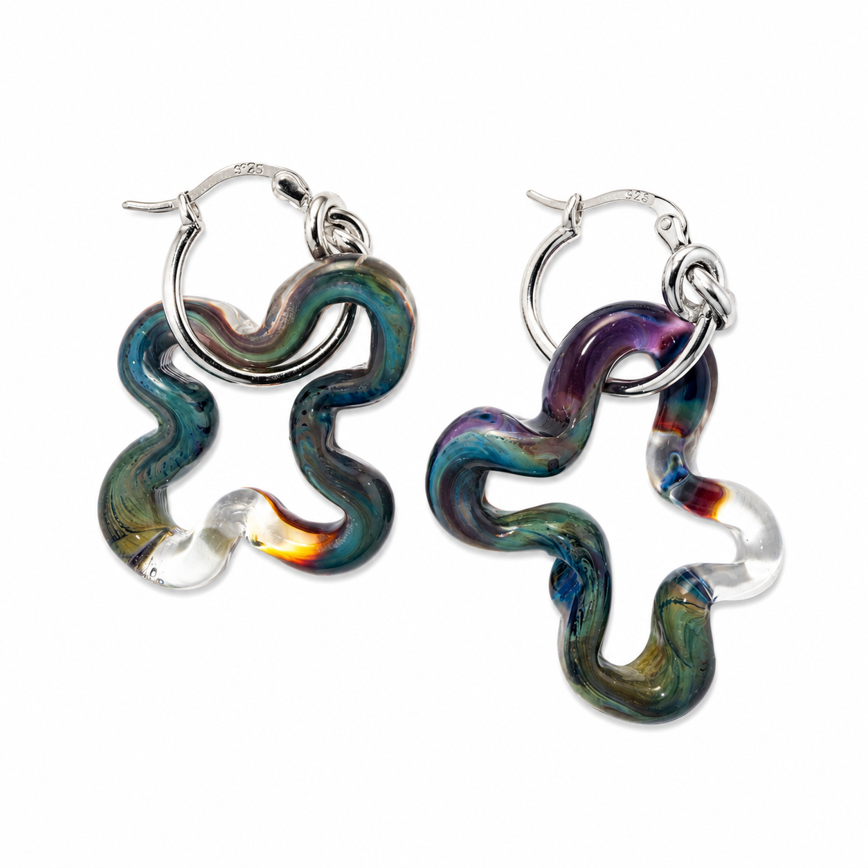 Creek Line Earrings — Aurora Forest