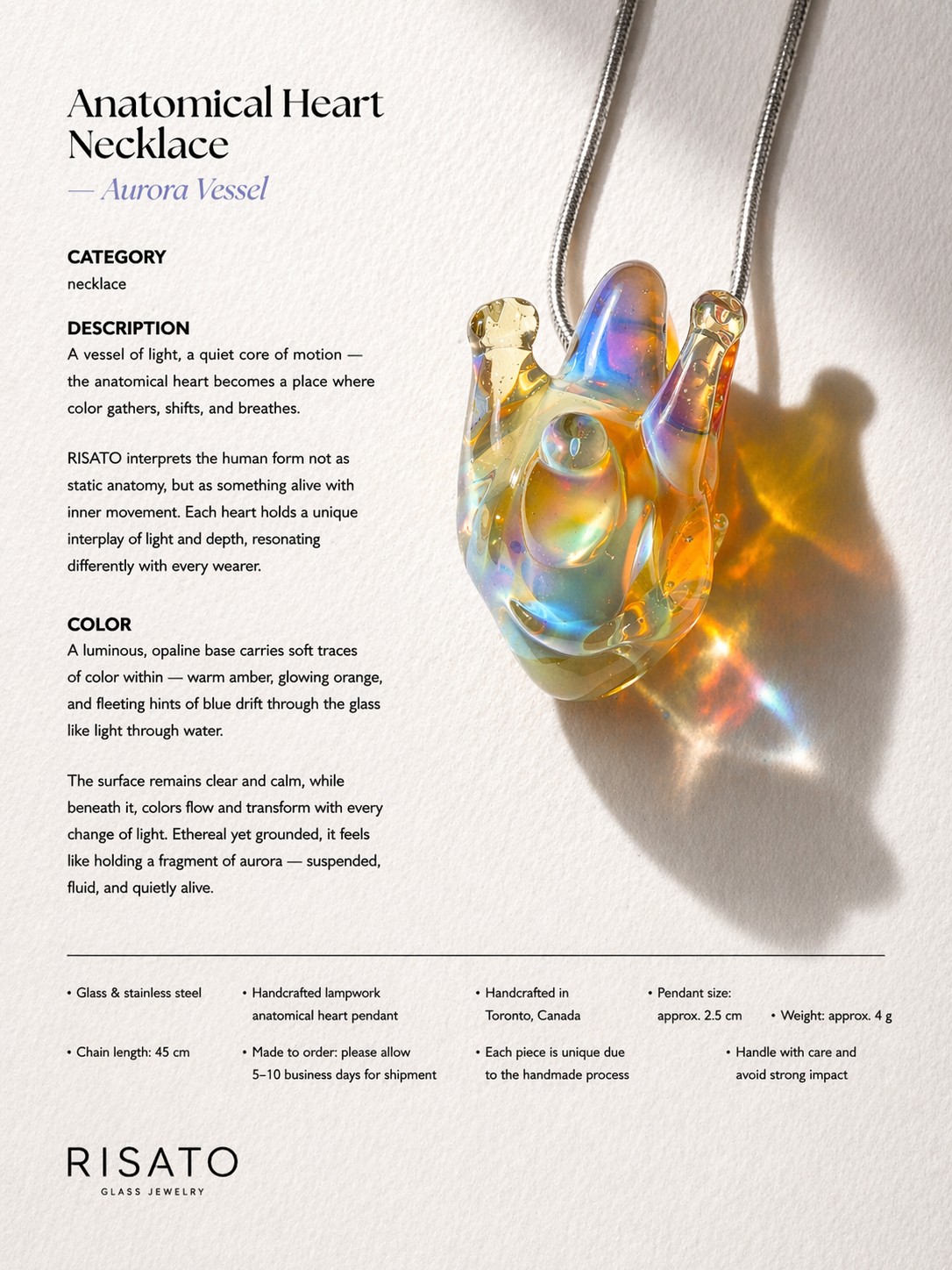 Anatomical Heart Necklace — Aurora Vessel
