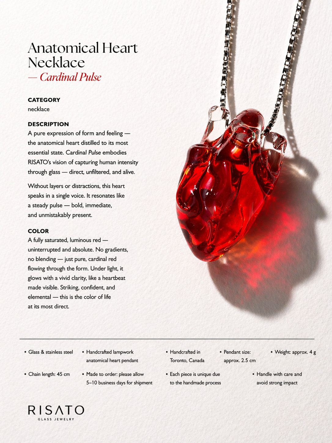 Anatomical Heart Necklace — Cardinal Pulse