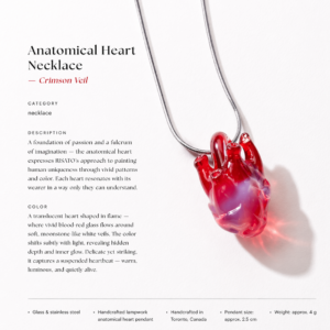 Anatomical Heart Necklace — Crimson Veil