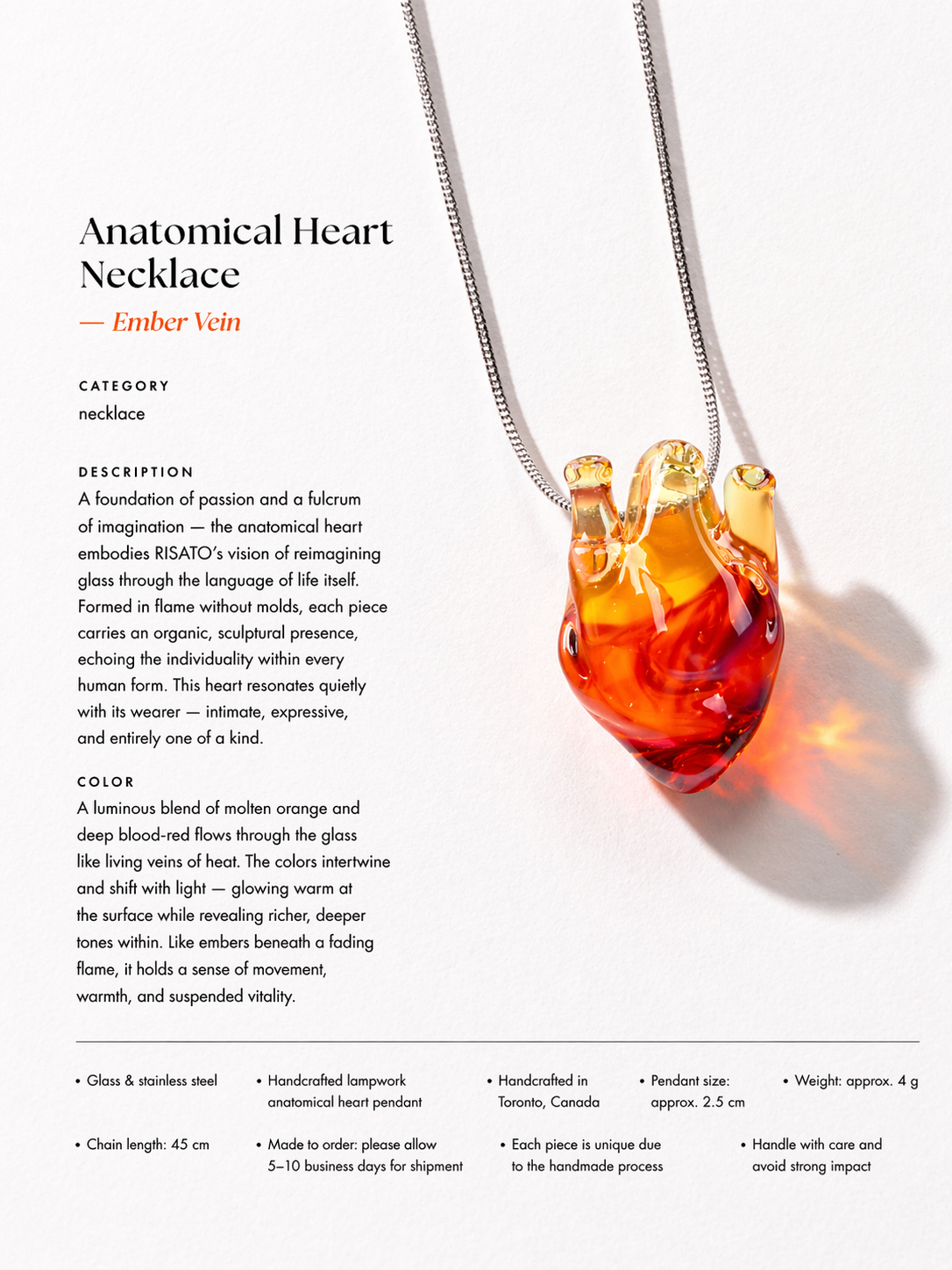 Anatomical Heart Necklace — Ember Vein