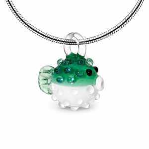 Puffer Fish Necklace - Emerald Green