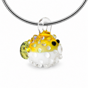 Puffer Fish Necklace - Golden Lemon