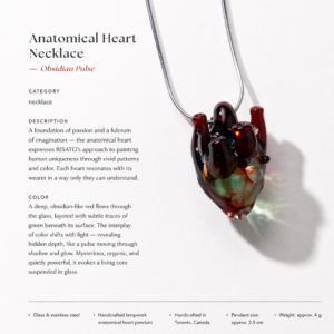 Anatomical Heart Necklace — Obsidian Pulse