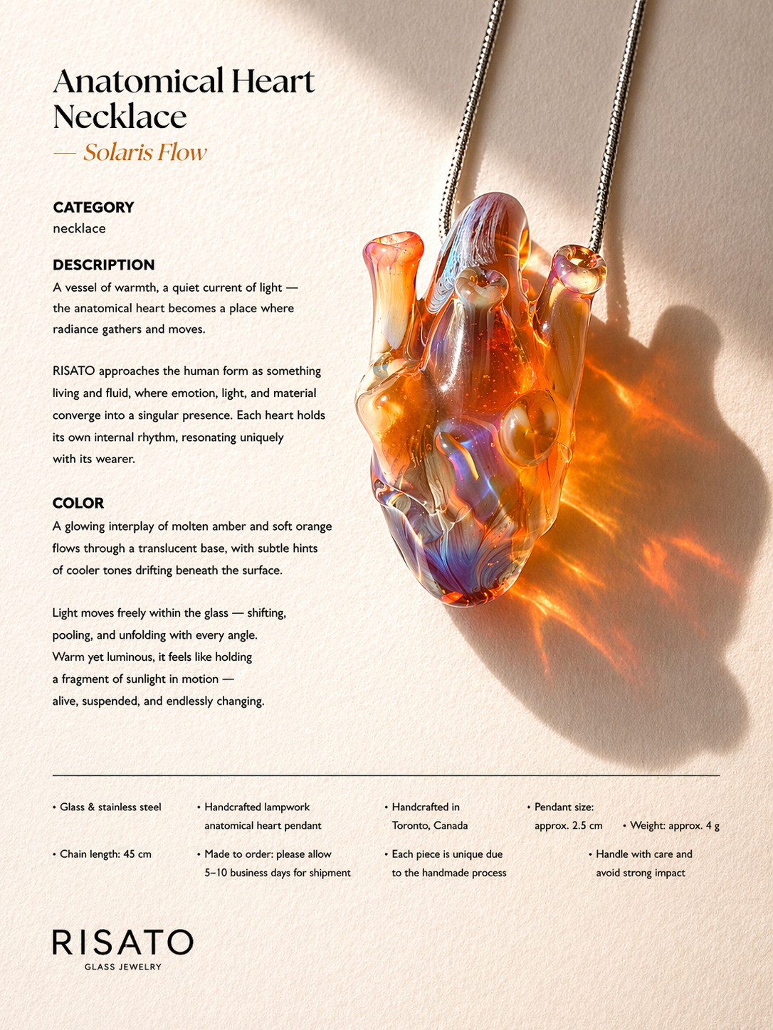 Anatomical Heart Necklace — Solaris Flow