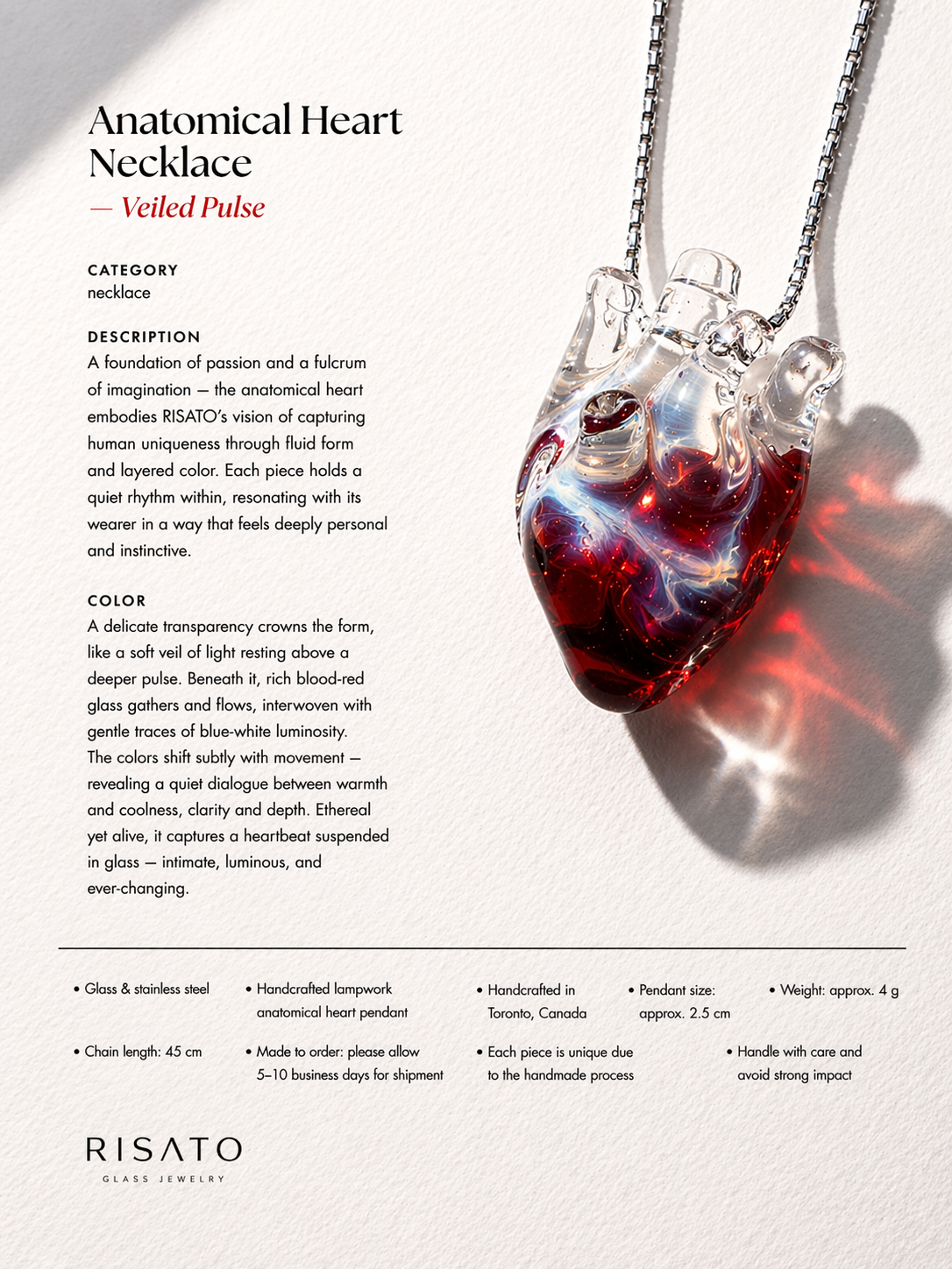 Anatomical Heart Necklace — Veiled Pulse