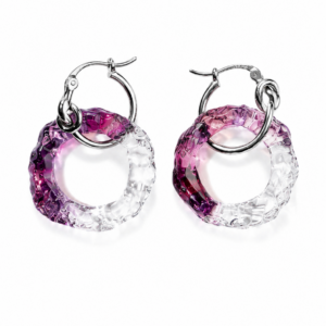 Circle Earrings — Berry Crystal