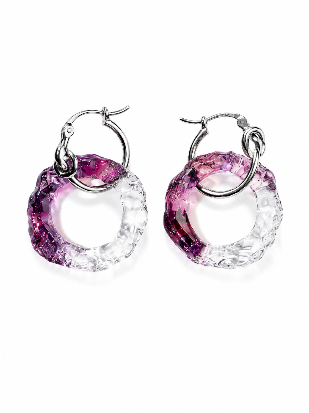 Circle Earrings — Berry Crystal