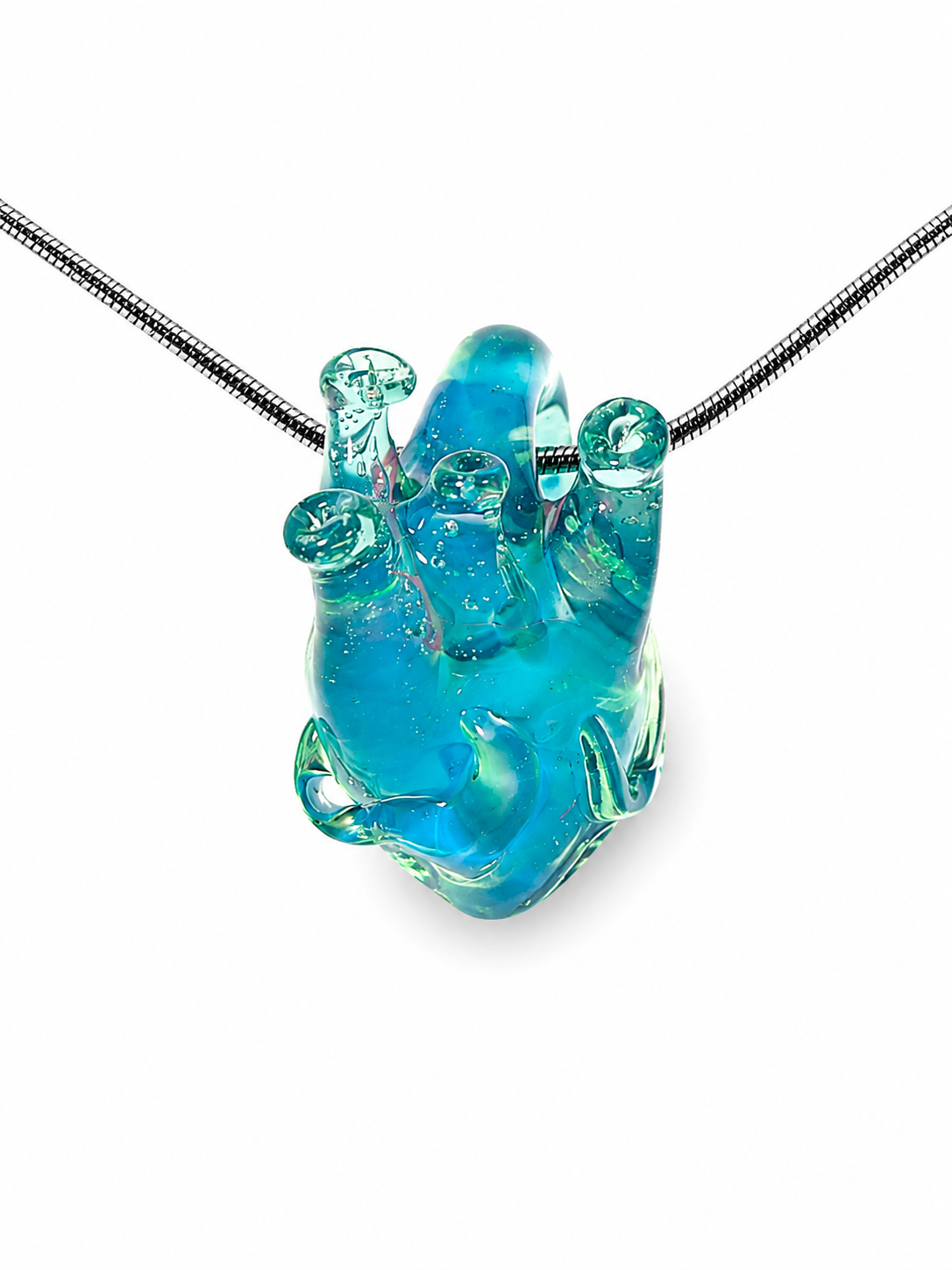Anatomical Heart Necklace — Blue Lagoon