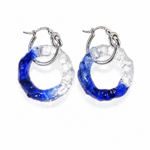 Circle Earrings — Cobalt Tide