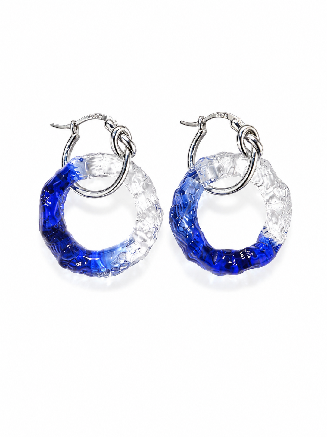 Circle Earrings — Cobalt Tide