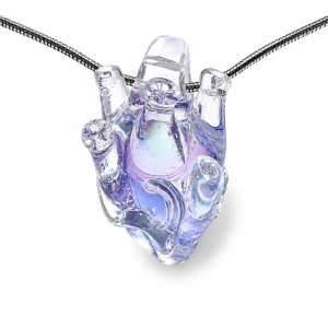 Anatomical Heart Necklace — Crystal Lavender