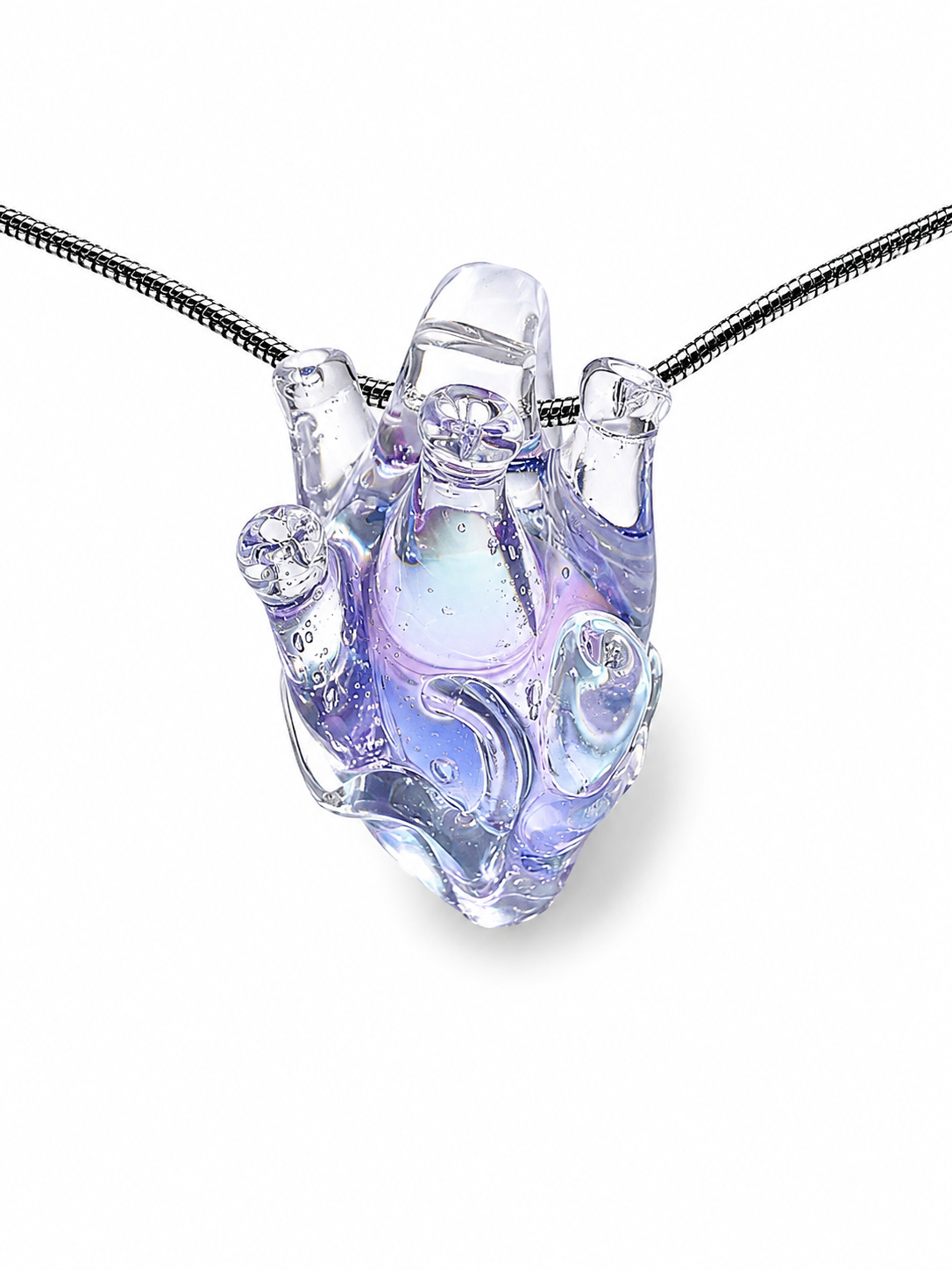 Anatomical Heart Necklace — Crystal Lavender