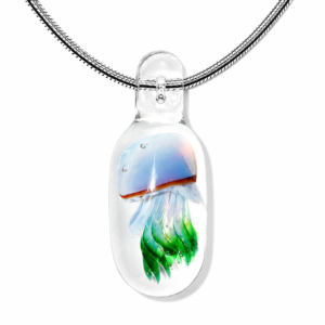Capsule Jellyfish Necklace — Emerald Drift