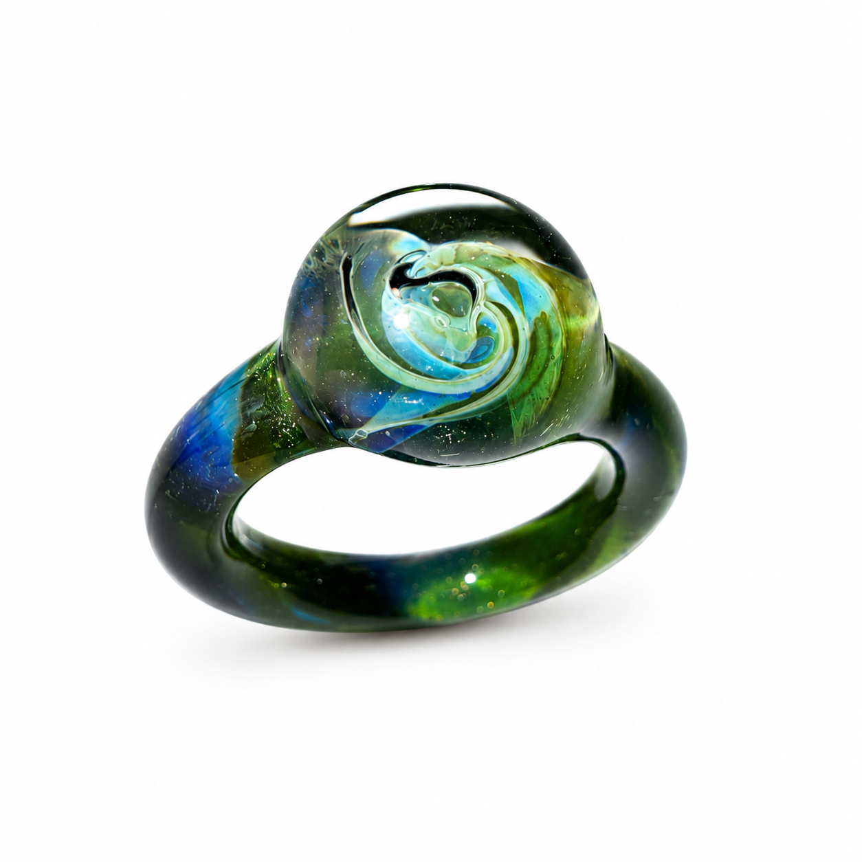 Sphere Ring — Emerald Orbit