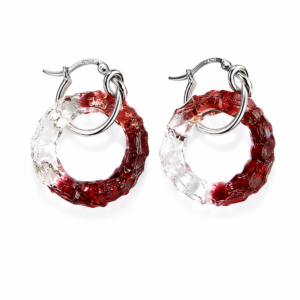 Circle Earrings — Garnet Crystal