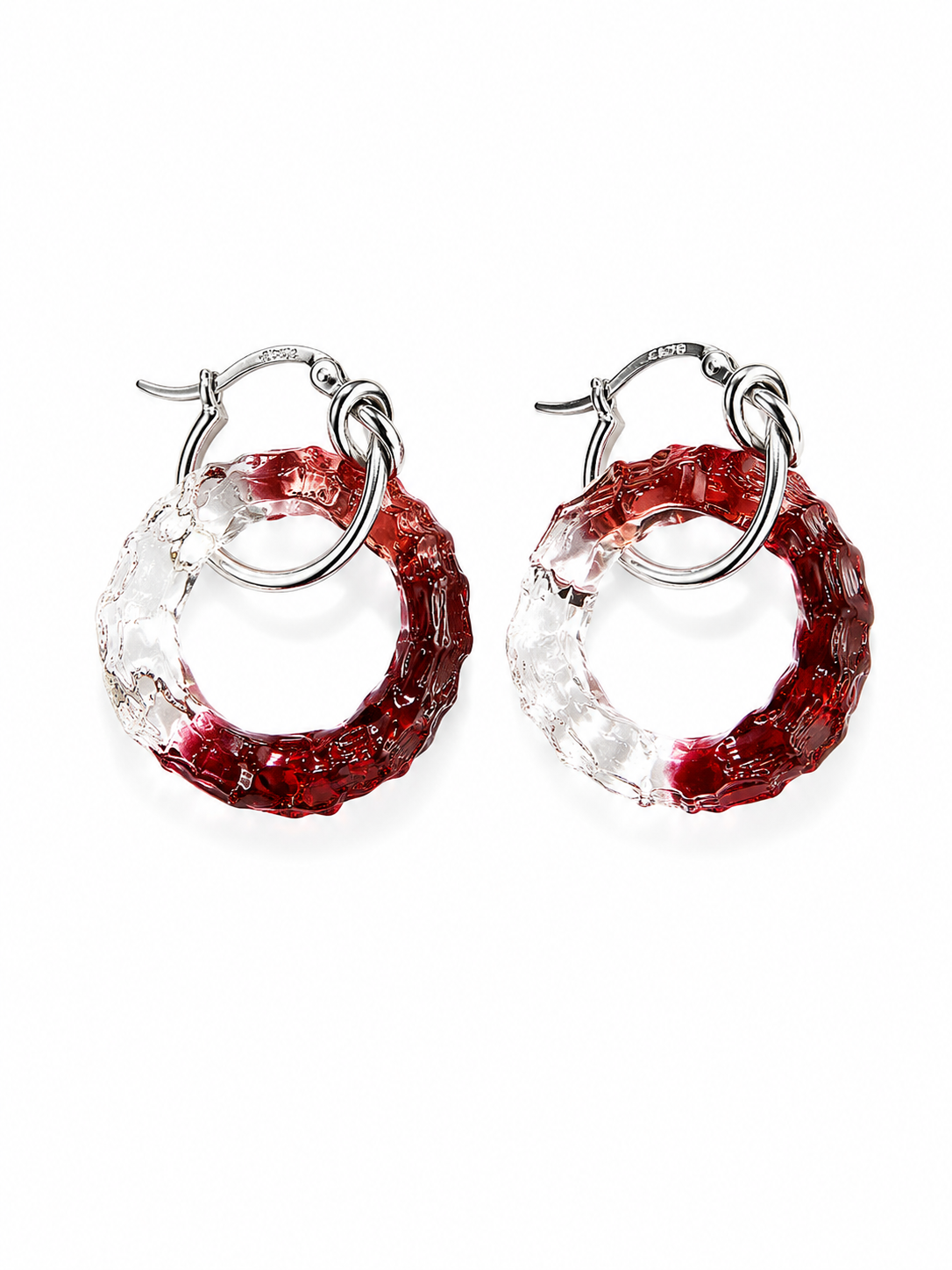 Circle Earrings — Garnet Crystal