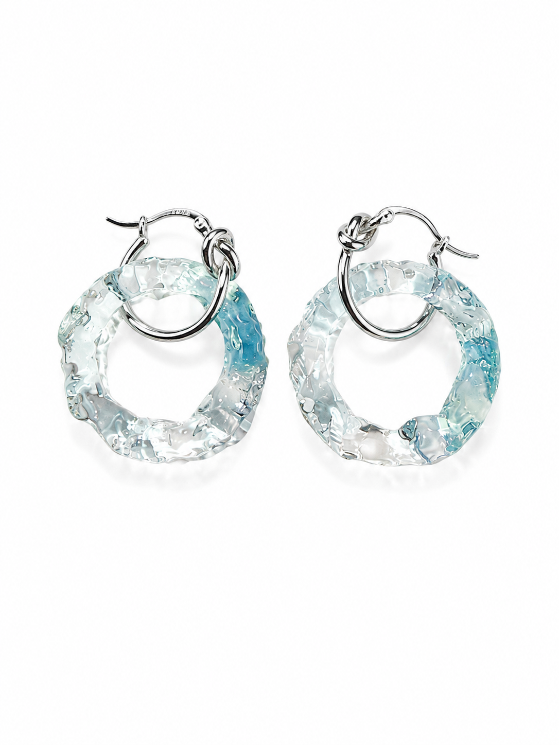 Circle Earrings — Glacier Blue