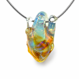 Anatomical Heart Glass Necklace — Golden Tide
