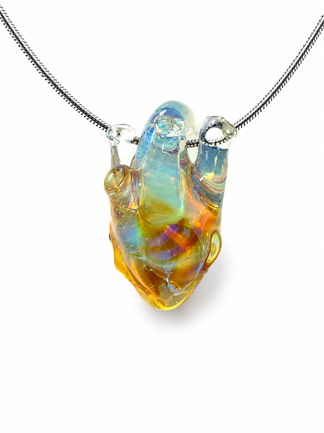 Anatomical Heart Glass Necklace — Golden Tide