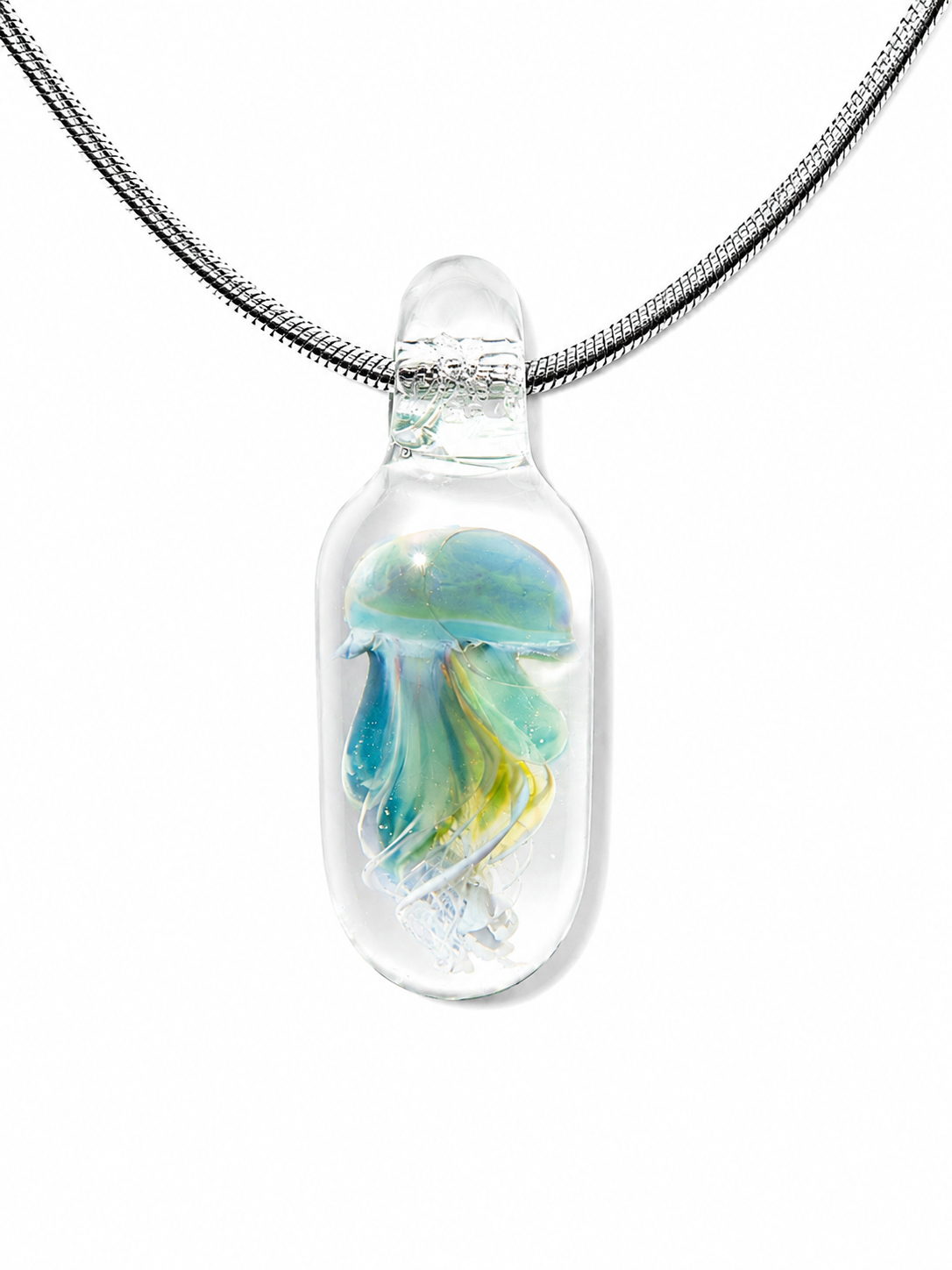Capsule Jellyfish Necklace — Lagoon Glow