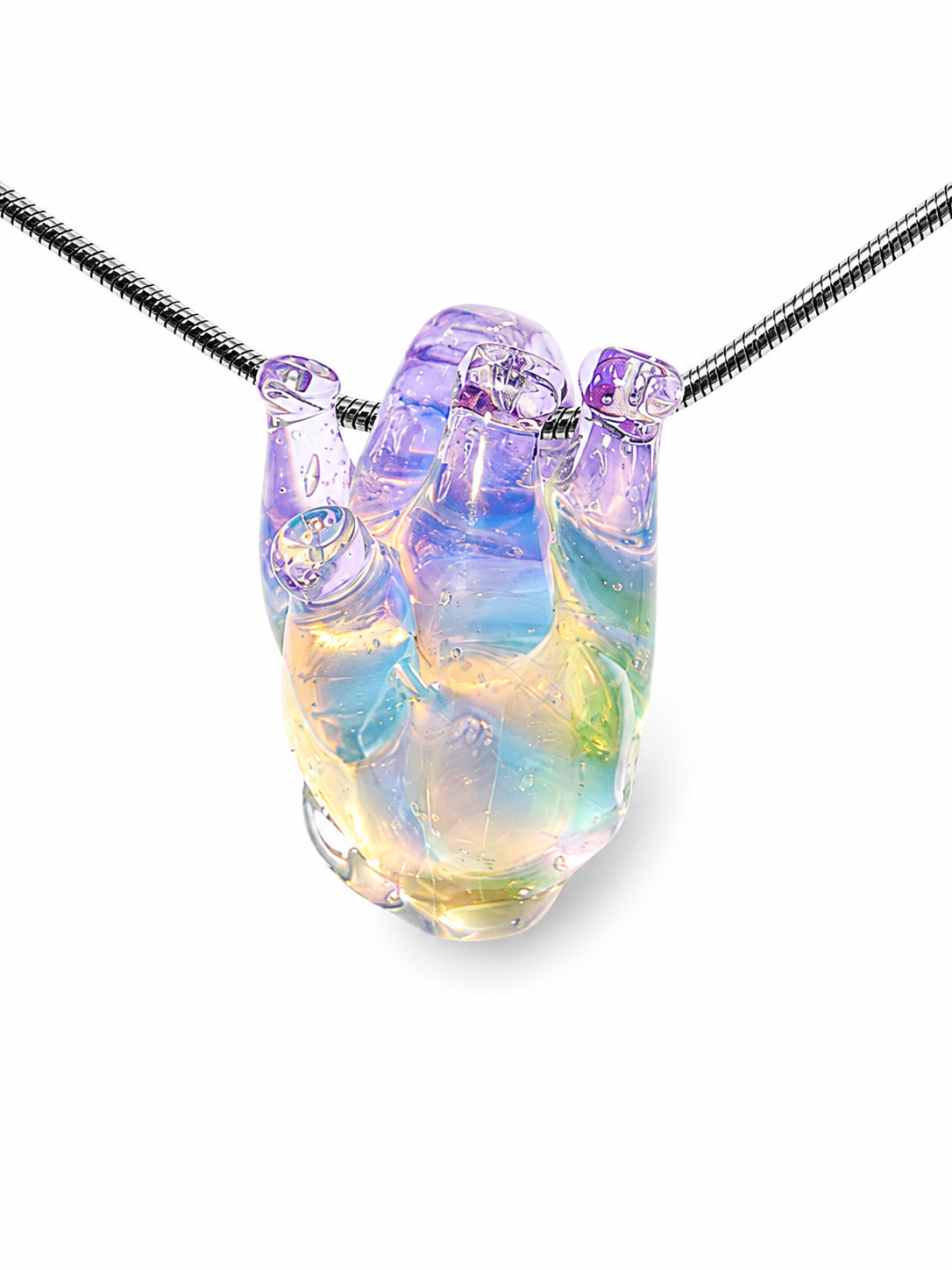 Anatomical Heart Necklace — Lavender Sunrise