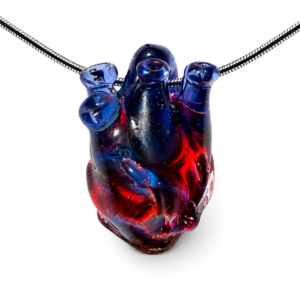 Anatomical Heart Necklace — Midnight Flame