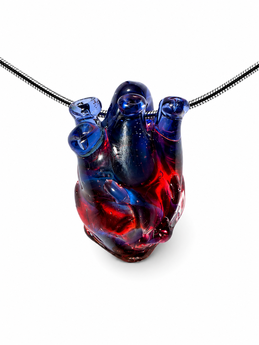Anatomical Heart Necklace — Midnight Flame