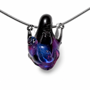 Anatomical Heart Glass Necklace — Midnight Nebula