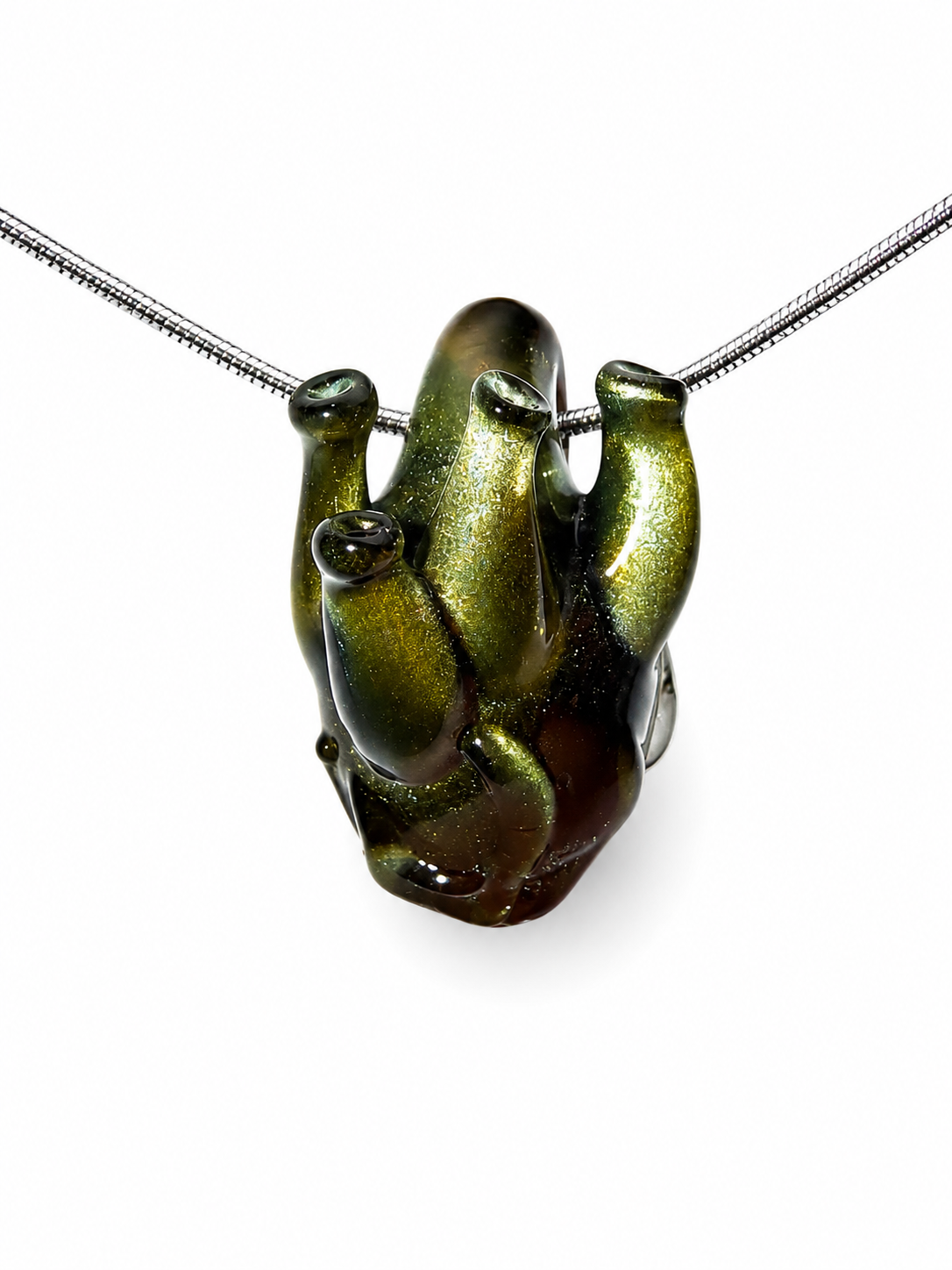 Anatomical Heart Necklace – Olive Gold