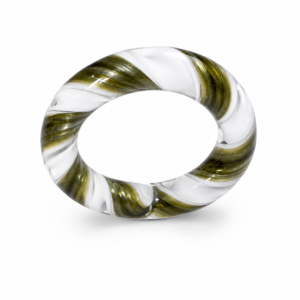 Spiral Glass Ring — Olive Silk