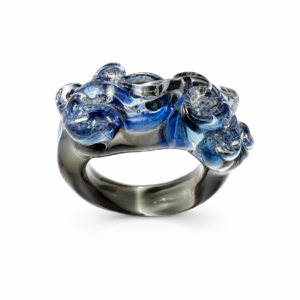 Reed Glass Ring — Rapid Blue