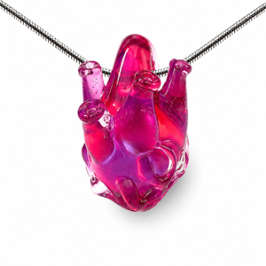 Anatomical Heart Necklace — Raspberry Glow