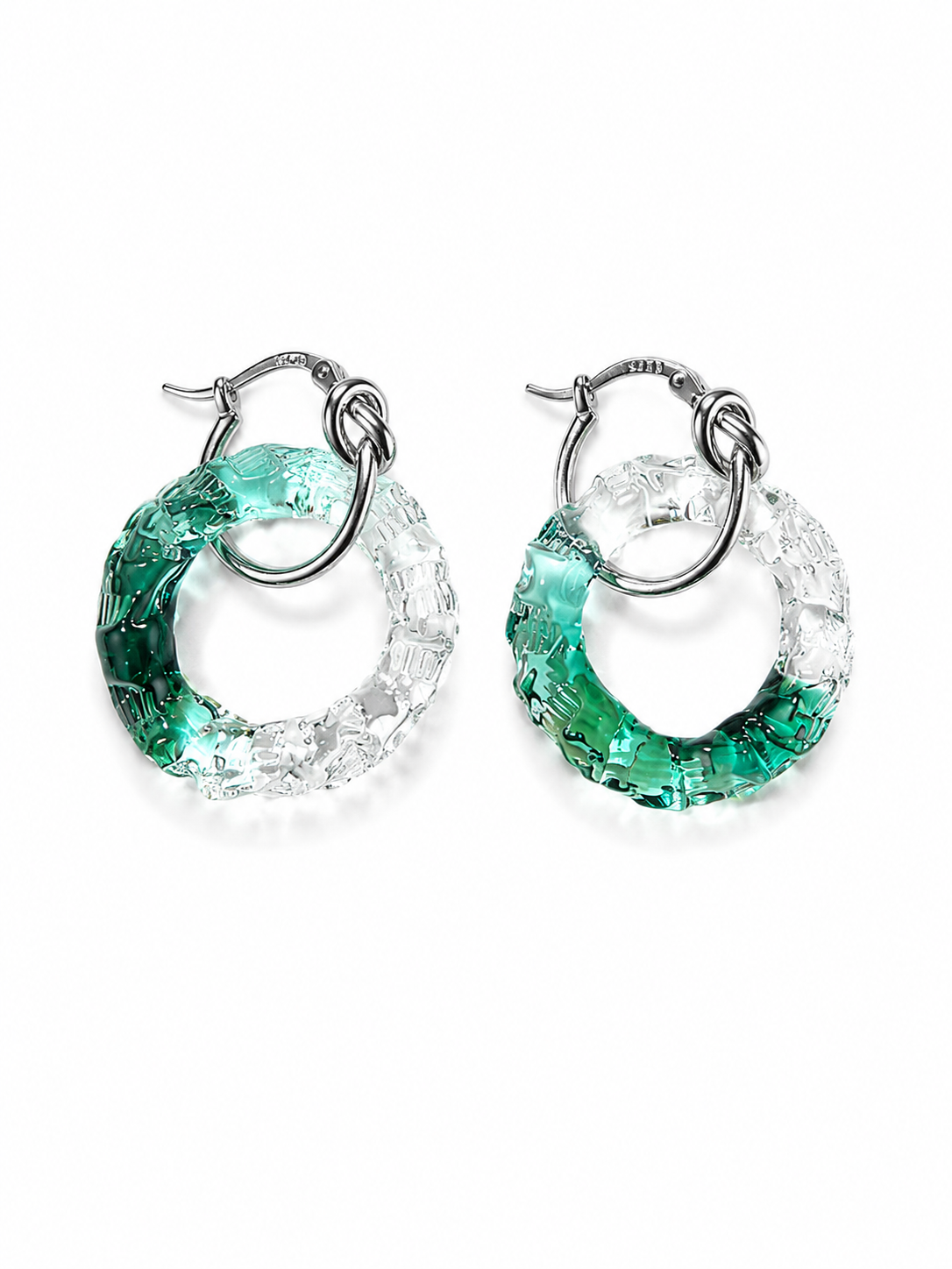Circle Earrings — Sea Glass