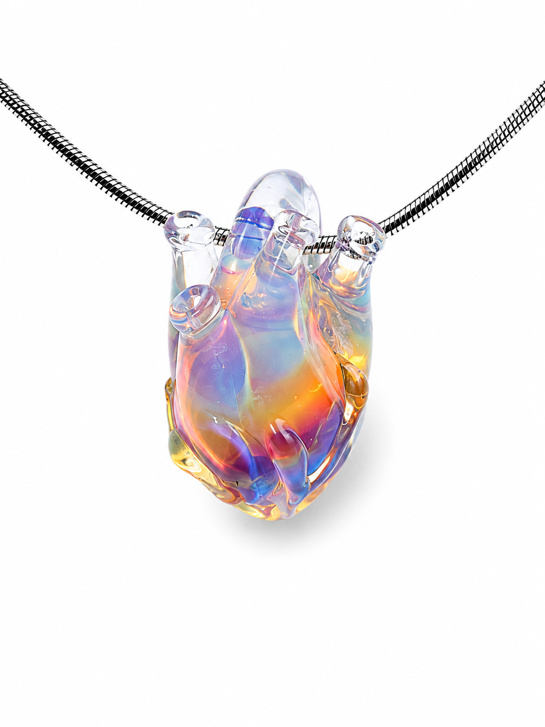 Anatomical Heart Necklace — Sunlit Opal