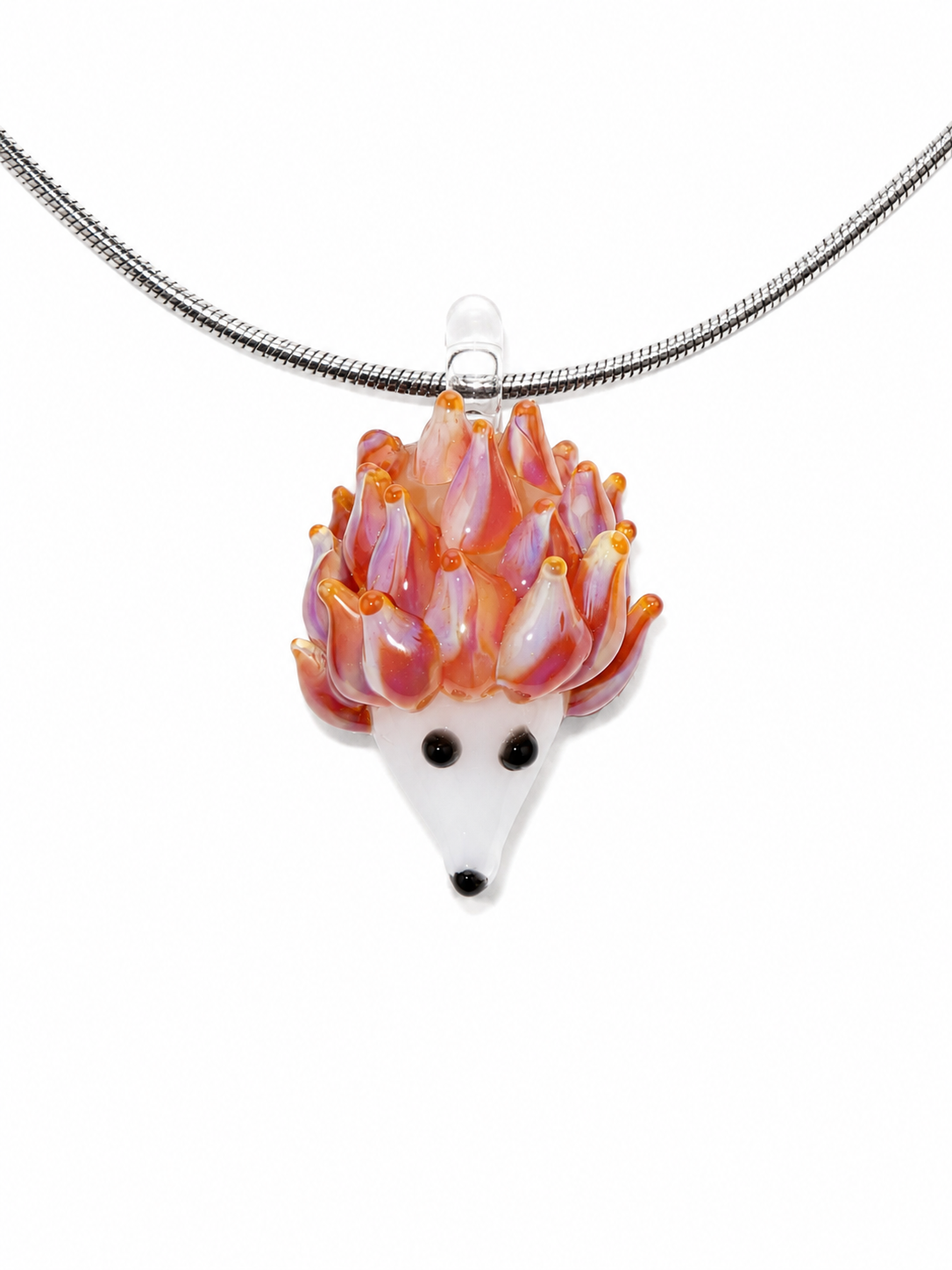 Hedgehog Necklace — Apricot Bloom